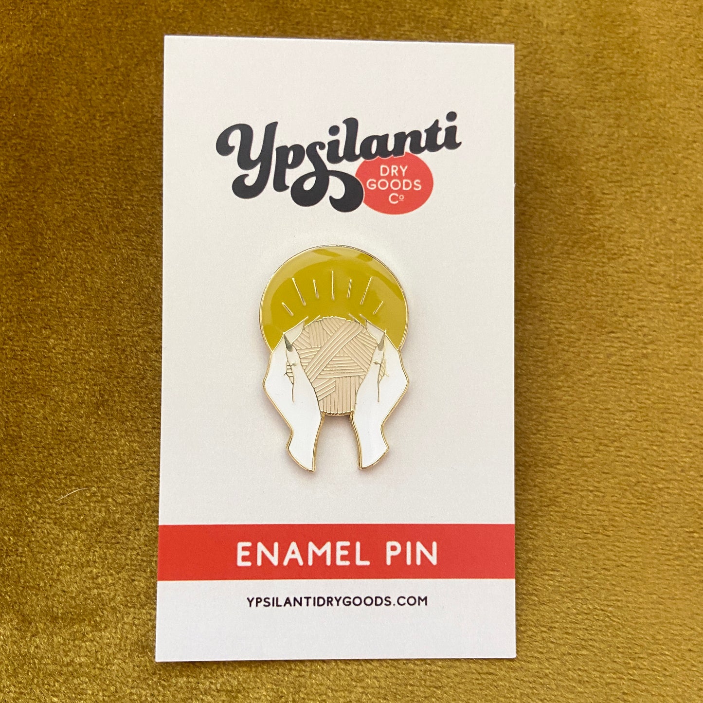 Yarnbearer Enamel Pin - Gold + Pink