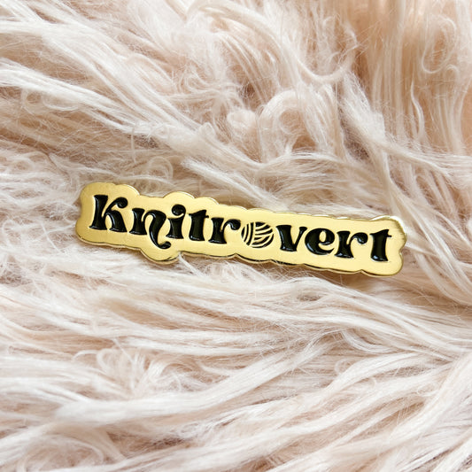 Knitrovert Enamel Pin - Gold Edition